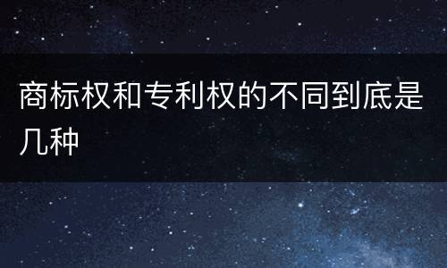 商标权和专利权的不同到底是几种