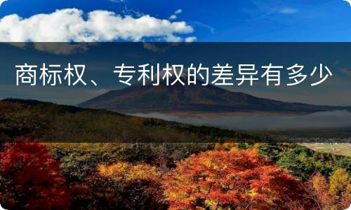 商标权、专利权的差异有多少