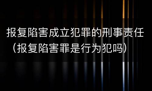 报复陷害成立犯罪的刑事责任（报复陷害罪是行为犯吗）