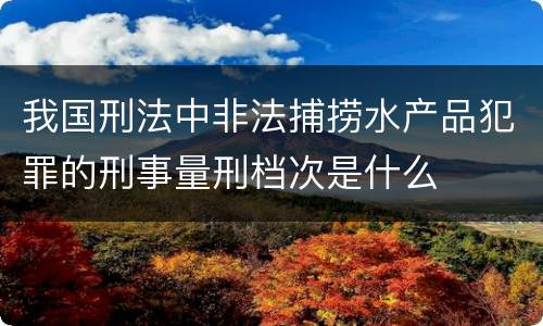 我国刑法中非法捕捞水产品犯罪的刑事量刑档次是什么