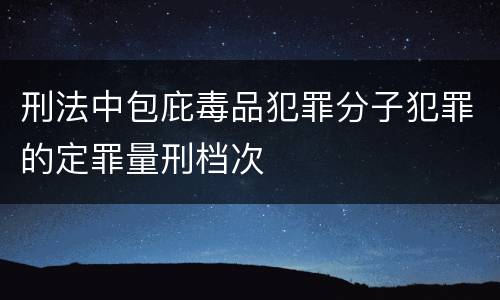 刑法中包庇毒品犯罪分子犯罪的定罪量刑档次