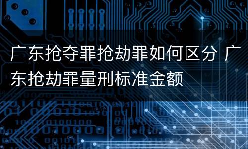 广东抢夺罪抢劫罪如何区分 广东抢劫罪量刑标准金额