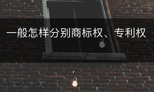 一般怎样分别商标权、专利权