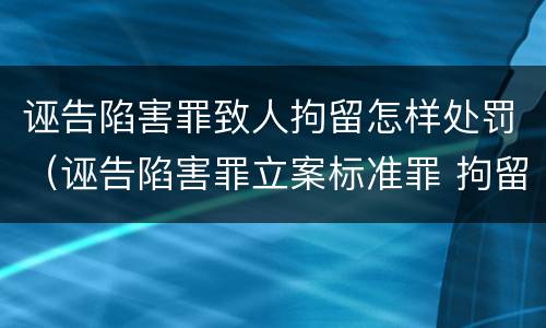 诬告陷害罪致人拘留怎样处罚（诬告陷害罪立案标准罪 拘留）