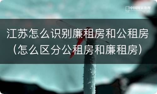 江苏怎么识别廉租房和公租房（怎么区分公租房和廉租房）