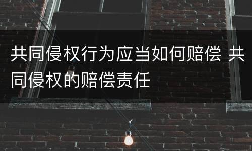 共同侵权行为应当如何赔偿 共同侵权的赔偿责任