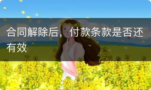 合同解除后，付款条款是否还有效