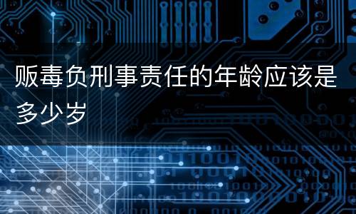 贩毒负刑事责任的年龄应该是多少岁