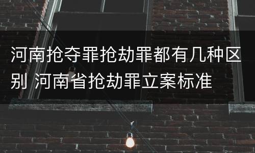河南抢夺罪抢劫罪都有几种区别 河南省抢劫罪立案标准