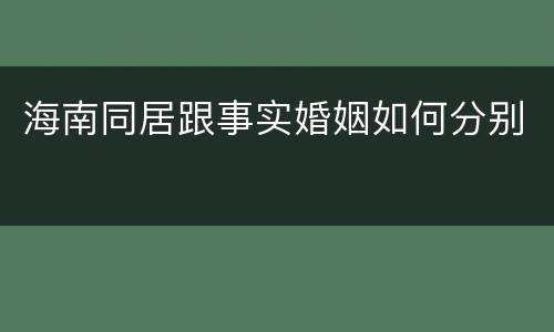 海南同居跟事实婚姻如何分别