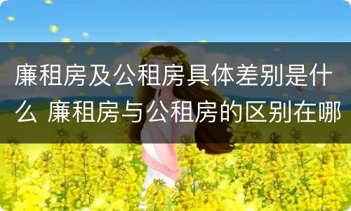 廉租房及公租房具体差别是什么 廉租房与公租房的区别在哪里