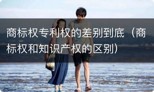 商标权专利权的差别到底（商标权和知识产权的区别）