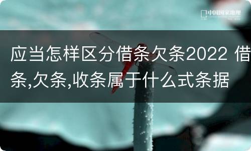 应当怎样区分借条欠条2022 借条,欠条,收条属于什么式条据