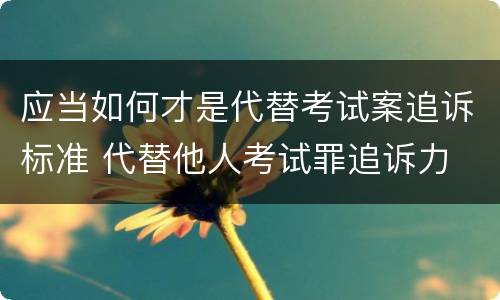 应当如何才是代替考试案追诉标准 代替他人考试罪追诉力