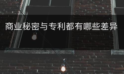 商业秘密与专利都有哪些差异