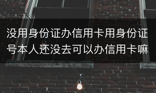 没用身份证办信用卡用身份证号本人还没去可以办信用卡嘛，老师。