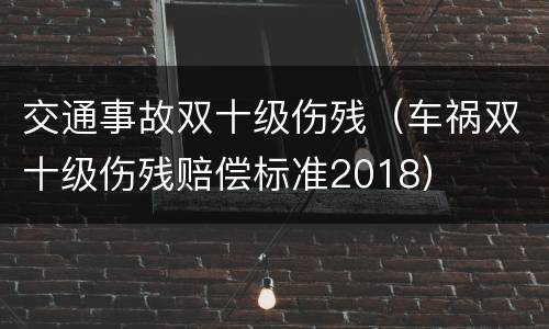 交通事故双十级伤残（车祸双十级伤残赔偿标准2018）