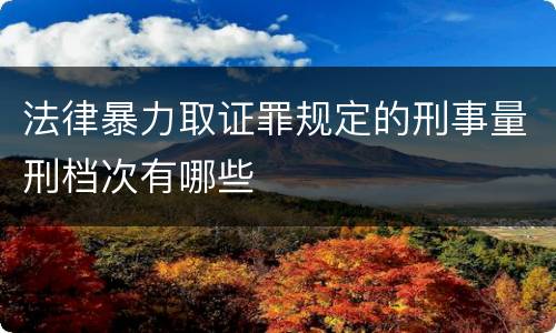 法律暴力取证罪规定的刑事量刑档次有哪些