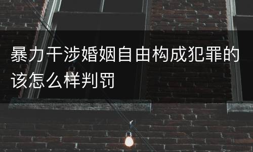 暴力干涉婚姻自由构成犯罪的该怎么样判罚