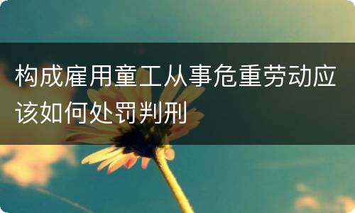 构成雇用童工从事危重劳动应该如何处罚判刑