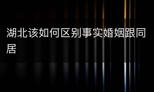 湖北该如何区别事实婚姻跟同居