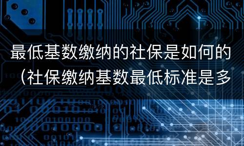 最低基数缴纳的社保是如何的（社保缴纳基数最低标准是多少）