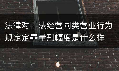 法律对非法经营同类营业行为规定定罪量刑幅度是什么样