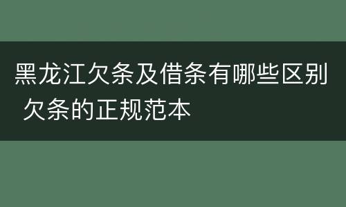 黑龙江欠条及借条有哪些区别 欠条的正规范本