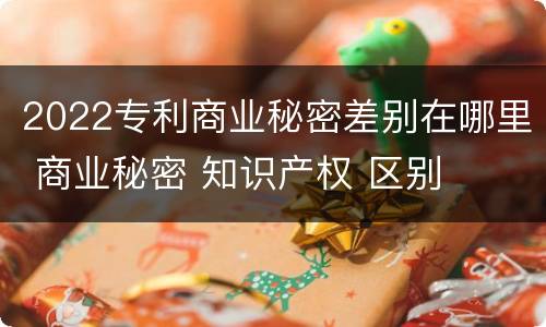 2022专利商业秘密差别在哪里 商业秘密 知识产权 区别