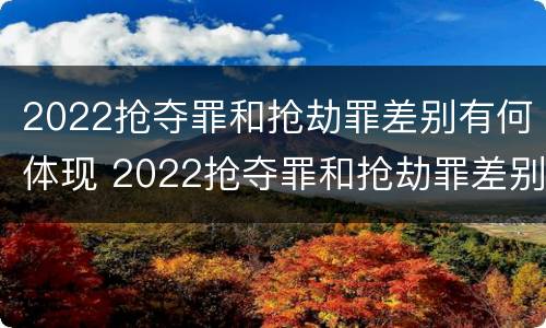 2022抢夺罪和抢劫罪差别有何体现 2022抢夺罪和抢劫罪差别有何体现呢