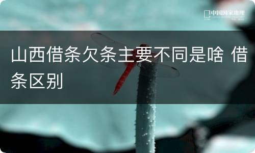 山西借条欠条主要不同是啥 借条区别