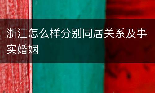 浙江怎么样分别同居关系及事实婚姻