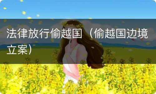 法律放行偷越国（偷越国边境立案）