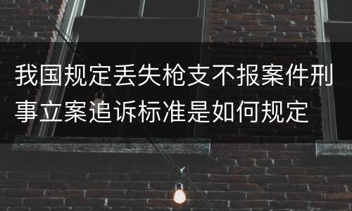 我国规定丢失枪支不报案件刑事立案追诉标准是如何规定