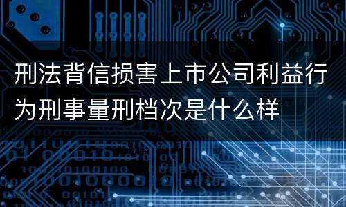 刑法背信损害上市公司利益行为刑事量刑档次是什么样