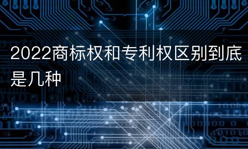 2022商标权和专利权区别到底是几种