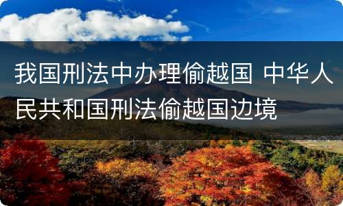 我国刑法中办理偷越国 中华人民共和国刑法偷越国边境