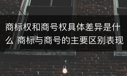 商标权和商号权具体差异是什么 商标与商号的主要区别表现