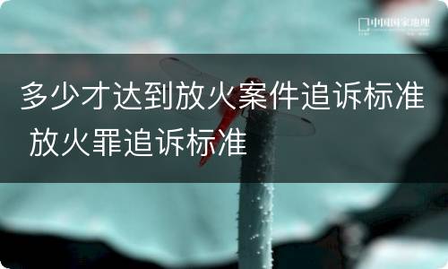 多少才达到放火案件追诉标准 放火罪追诉标准