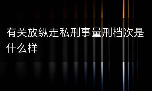 有关放纵走私刑事量刑档次是什么样