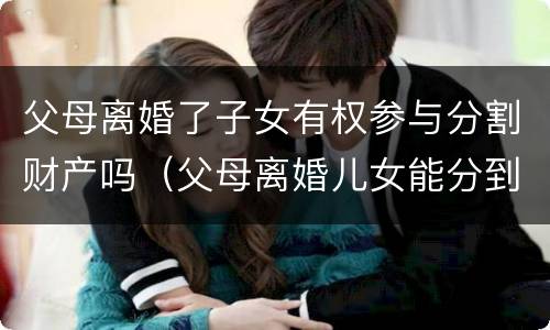 父母离婚了子女有权参与分割财产吗（父母离婚儿女能分到财产吗）