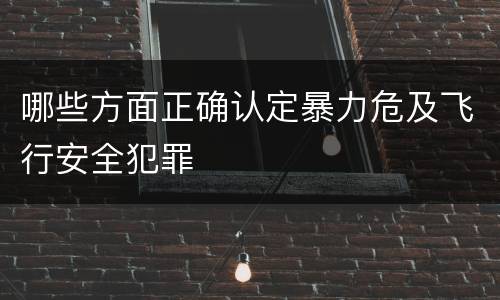 哪些方面正确认定暴力危及飞行安全犯罪