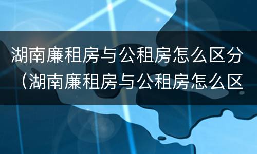 湖南廉租房与公租房怎么区分（湖南廉租房与公租房怎么区分的）