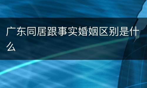 广东同居跟事实婚姻区别是什么