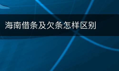 海南借条及欠条怎样区别