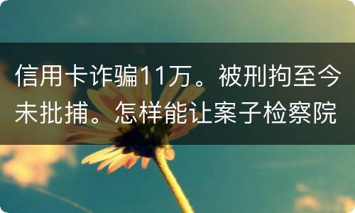 信用卡诈骗11万。被刑拘至今未批捕。怎样能让案子检察院就结了。不用再等法院宣判