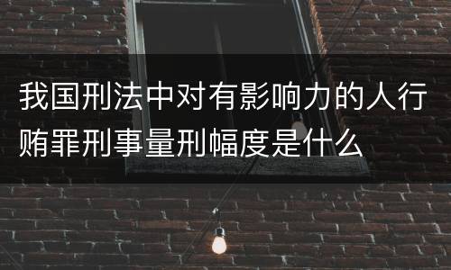 我国刑法中对有影响力的人行贿罪刑事量刑幅度是什么