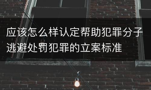 应该怎么样认定帮助犯罪分子逃避处罚犯罪的立案标准