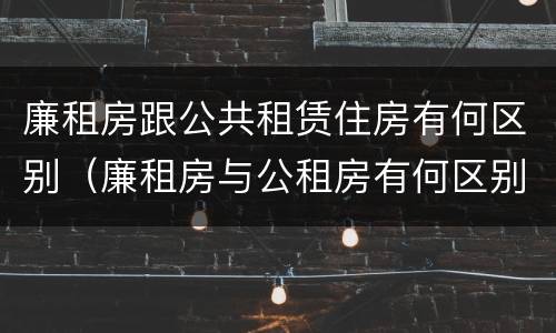 廉租房跟公共租赁住房有何区别（廉租房与公租房有何区别）