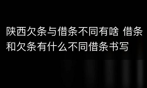 陕西欠条与借条不同有啥 借条和欠条有什么不同借条书写